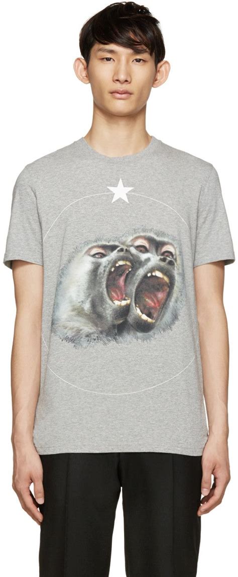 grey givenchy monkey t-shirt|givenchy polo shirts.